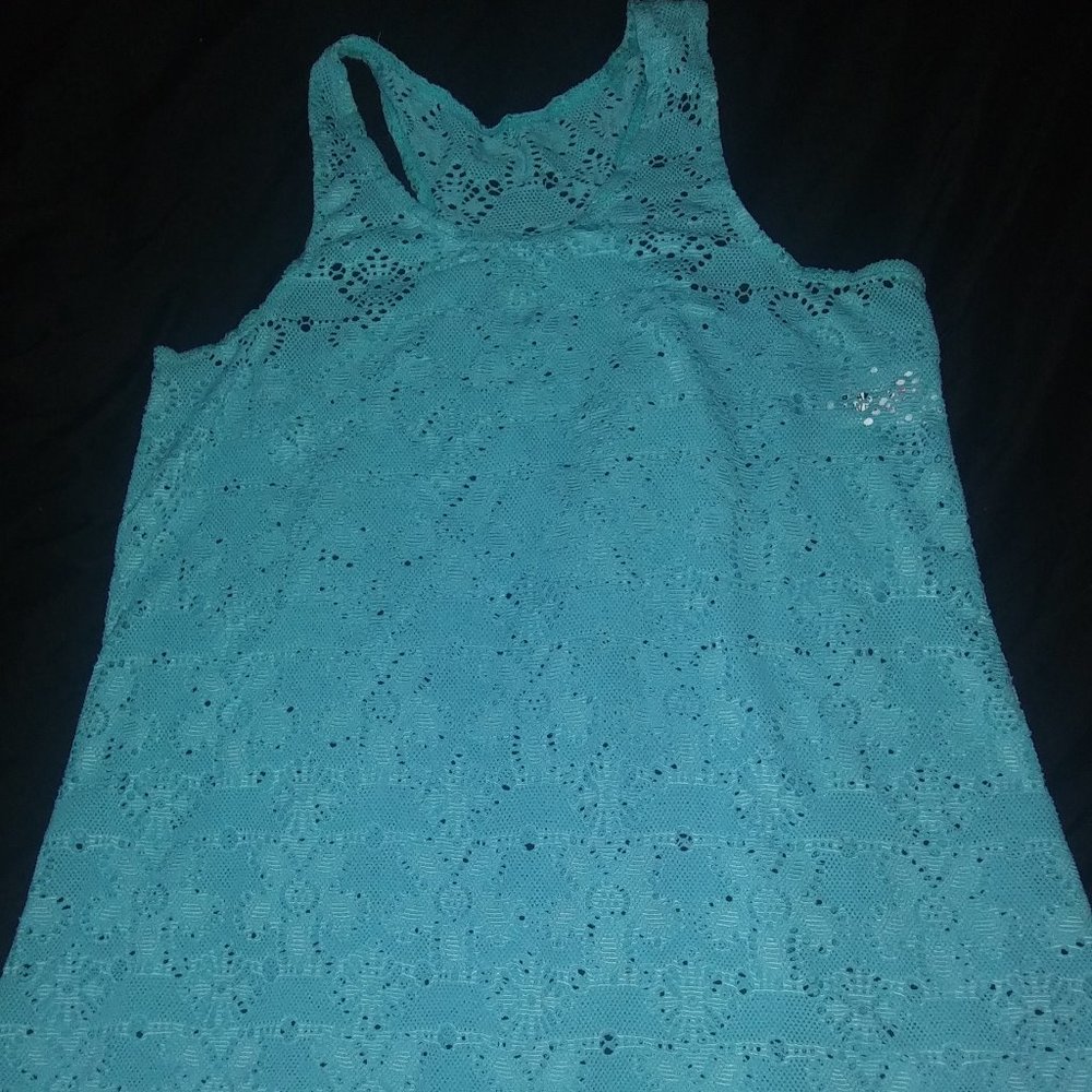 Mesh light turquoise coverup